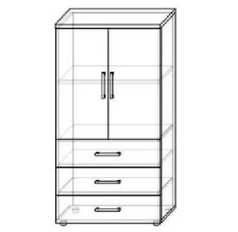 Tříšuplíková středně vysoká skříňka, hloubka 40 cm