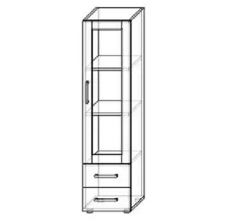 Střední policová skříňka s prosklenými dvířky, hloubka 40 cm