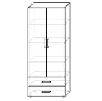 Střední policová skříňka se 2 zásuvkami, 40 x 160 x 60 cm