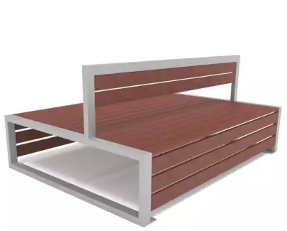 Dvojlavička s opěradlem s dřevěným sedákem a opěradlem Tony