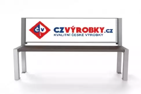Moderní reklamní lavička z masivní ploché oceli Tobiáš