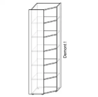 Rohová otevřená skříň s pěti policemi 85 x 197 x 85 cm
