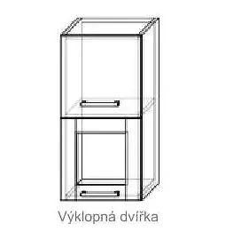 Závěsná skříňka s výklopným otvíráním, 1x prosklená dvířka