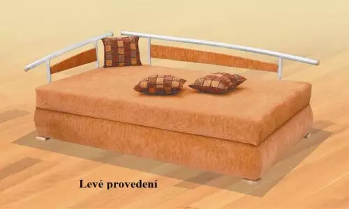 Čalouněná jeden a půl postel s bočním otevíráním UNO