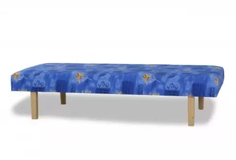 Čalouněný kavalec, pryčna  na dřevěných nožkách o nosnosti 100 a 120 kg