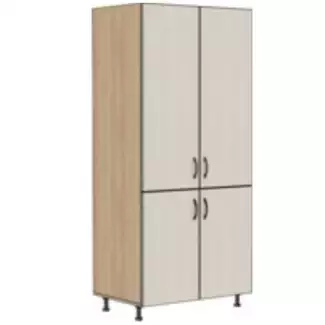 Čtyřdveřová potravinová skříň s vnitřními zásuvkami a policemi Bára